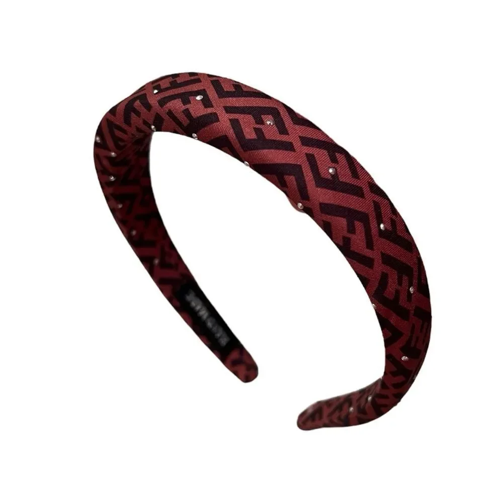 💎2/$30💎 Upcycled Designer Inspired Brown And Black FF Patterned Headband